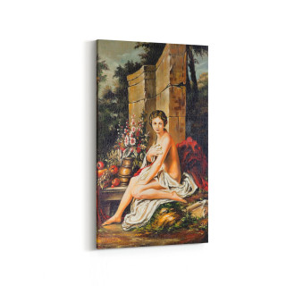 17796DD Yağlı Boya Görseli Dikey Dar Kanvas Tablo